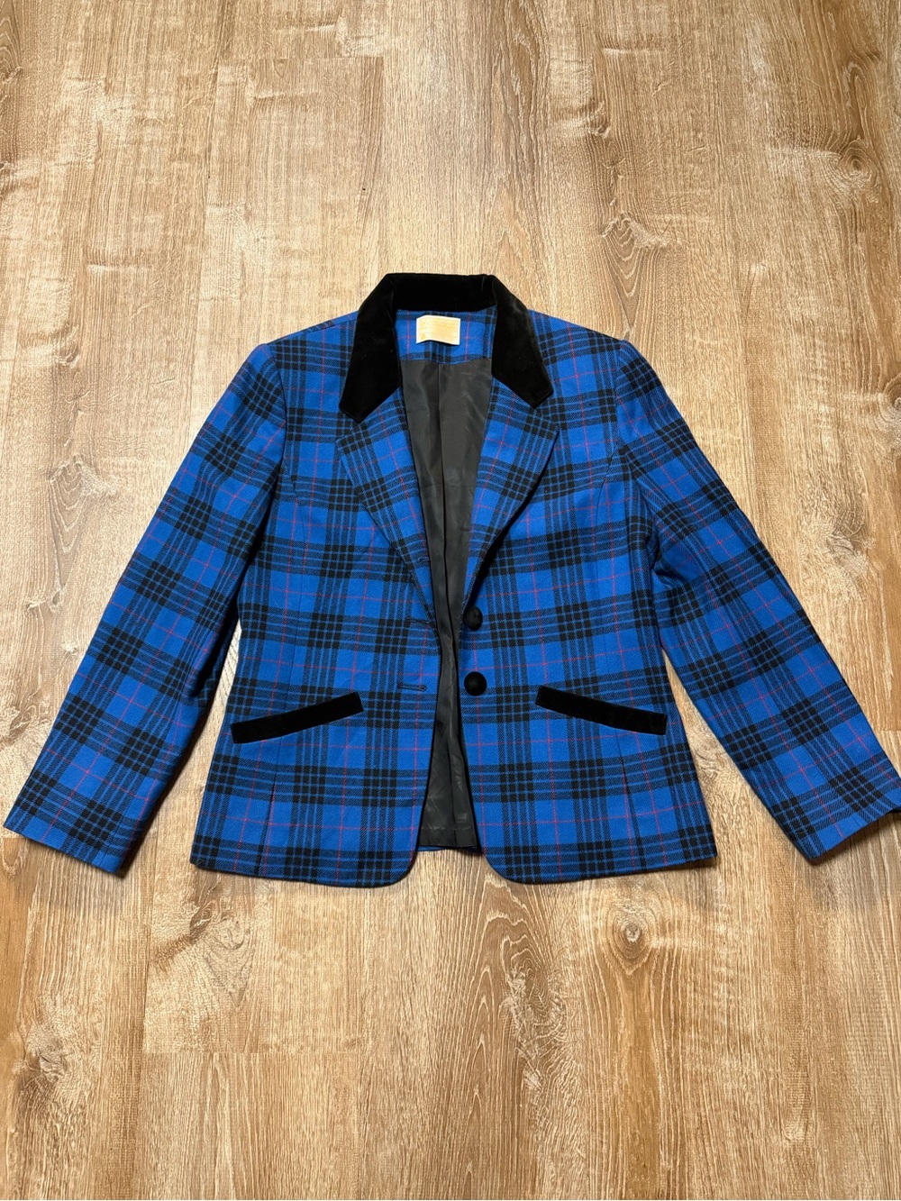 Vintage Pendleton Women’s Size 10 100% Virgin Wool Blue Plaid Blazer Made in USA